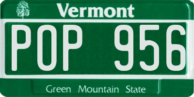 VT license plate POP956