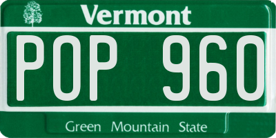 VT license plate POP960