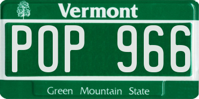 VT license plate POP966