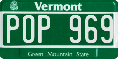 VT license plate POP969