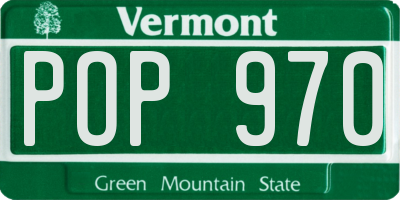 VT license plate POP970