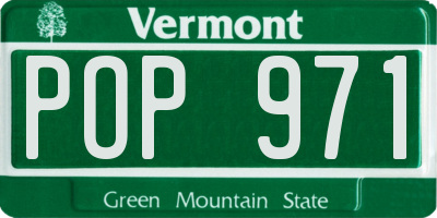 VT license plate POP971