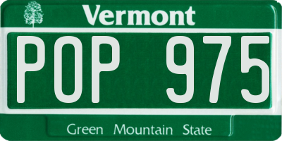 VT license plate POP975