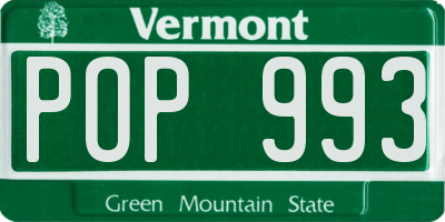 VT license plate POP993