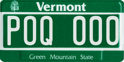 VT license plate POQ000