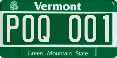 VT license plate POQ001