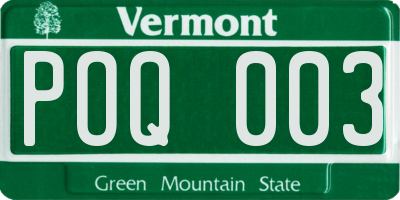 VT license plate POQ003