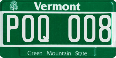 VT license plate POQ008