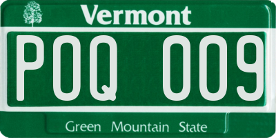 VT license plate POQ009