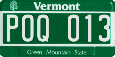 VT license plate POQ013
