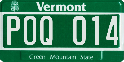 VT license plate POQ014