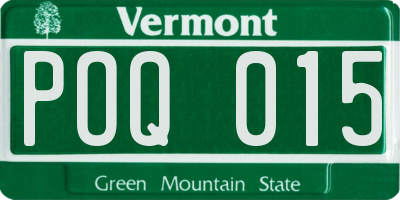 VT license plate POQ015