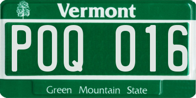 VT license plate POQ016