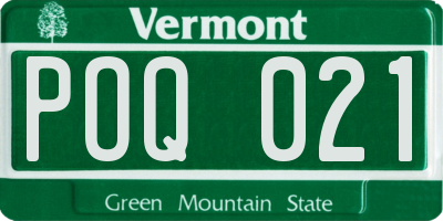 VT license plate POQ021