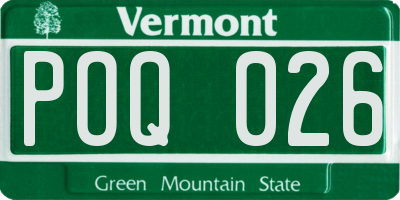 VT license plate POQ026