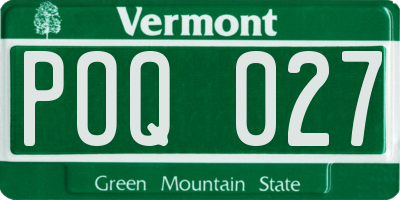 VT license plate POQ027