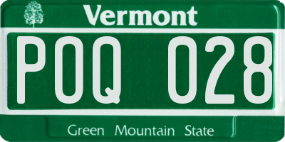 VT license plate POQ028