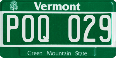 VT license plate POQ029