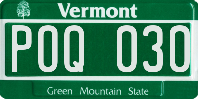 VT license plate POQ030