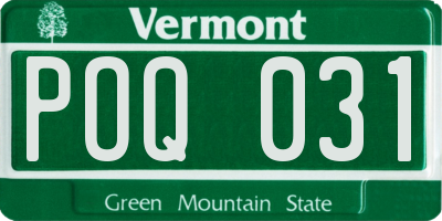 VT license plate POQ031
