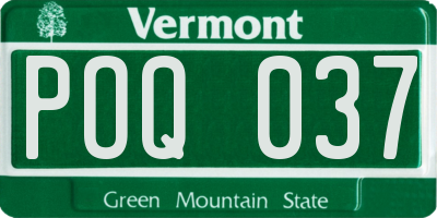 VT license plate POQ037