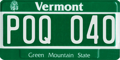 VT license plate POQ040