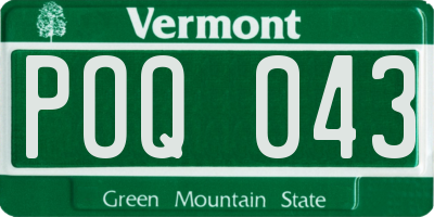 VT license plate POQ043