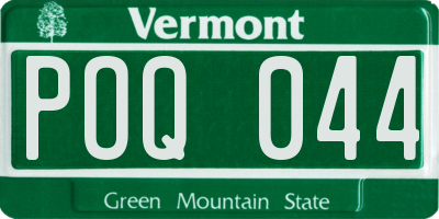 VT license plate POQ044