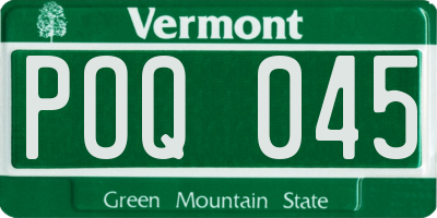 VT license plate POQ045