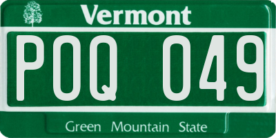 VT license plate POQ049