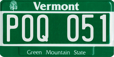 VT license plate POQ051