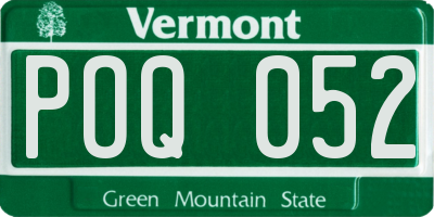 VT license plate POQ052