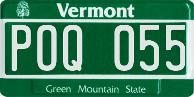 VT license plate POQ055