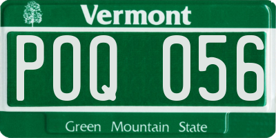 VT license plate POQ056