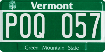 VT license plate POQ057