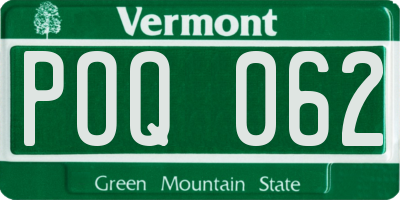 VT license plate POQ062