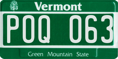 VT license plate POQ063