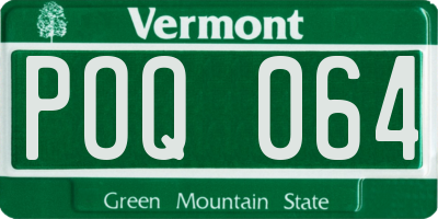 VT license plate POQ064