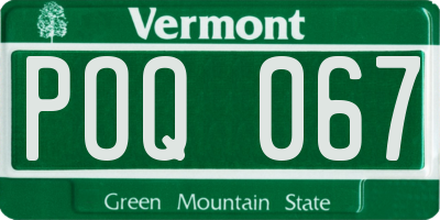 VT license plate POQ067