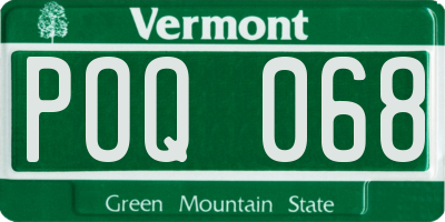 VT license plate POQ068