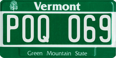 VT license plate POQ069