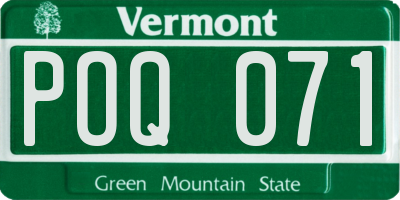 VT license plate POQ071