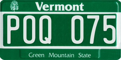 VT license plate POQ075