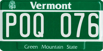 VT license plate POQ076