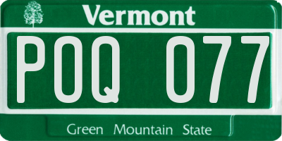 VT license plate POQ077