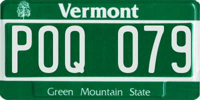 VT license plate POQ079