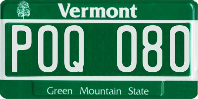 VT license plate POQ080