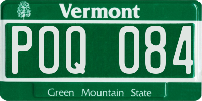 VT license plate POQ084
