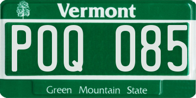VT license plate POQ085