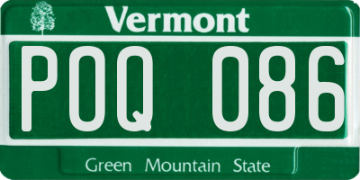 VT license plate POQ086
